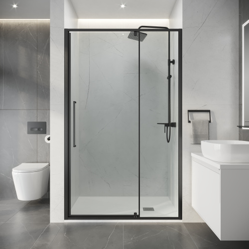 Душевая дверь Niagara Nova NG-35-11AGR 110х195 стекло прозрачное профиль графит матовый - фото 4