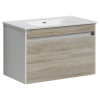 Тумба под раковину Sancos Smart SM80E 79х45х50 подвесная цвет дуб бардолино/белый