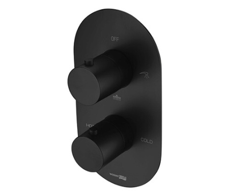 Смеситель для ванны и душа WasserKRAFT Elbe 7400 7444 Thermo встраиваемый черный