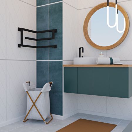 Полотенцесушитель электрический Indigo Korfu DGK30-40-40BRRt 40х30 черный