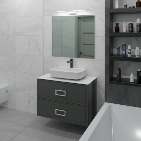 Тумба со столешницей La Fenice CUBO TWIN NFNC-01-CUB-G-90-2-3-GG 90х50 подвесная цвет синий/серый