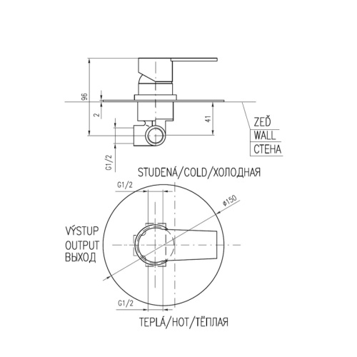 Смеситель для душа RavSlezak Colorado CO183LZ встраиваемый в стену золото - фото 2