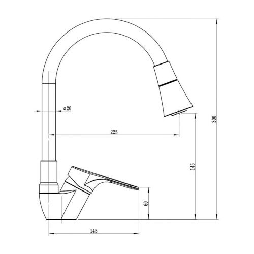 Смеситель для кухни Voda LY 519F на мойку хром - фото 3