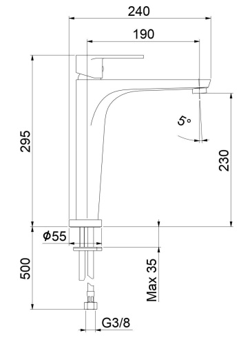 Смеситель Fiore Kera 88NN5514 на столешницу черный матовый - фото 2