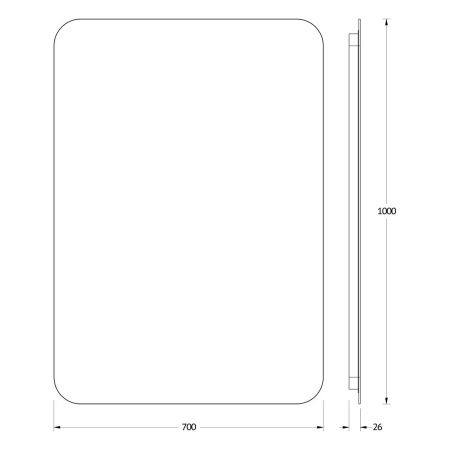 Зеркало с подсветкой Defesto OPTI DF 2819R 70х100 подвесное