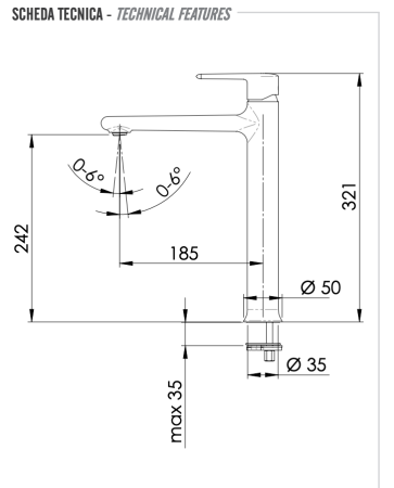 Смеситель Remer Vanity V11L на раковину хром