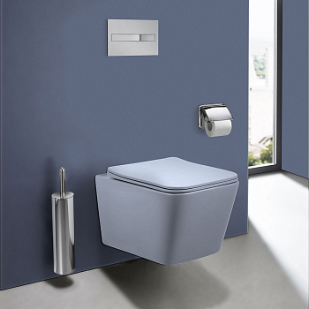 Унитаз подвесной Vincea Q-Line VT1-12MO голубой матовый с сиденьем микролифт безободковый душевой смыв