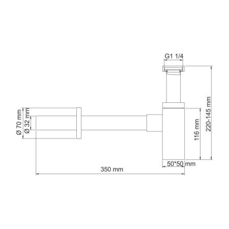 Сифон Wasserkraft Системы слива A072 хром