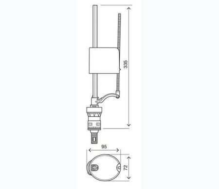 Арматура для бачка унитаза Oli URAL II+UNI BOTTOM 171014