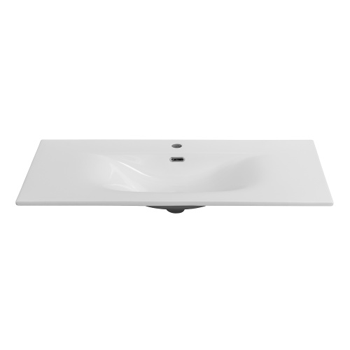 Раковина керамическая BelBagno Uno BB-8099-100 101х46 накладная цвет белый глянцевый - фото 5