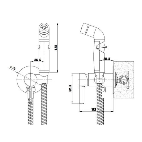 Гигиенический душ со смесителем Esko Sochi Gold SMHSCGold золотой сатин - фото 3