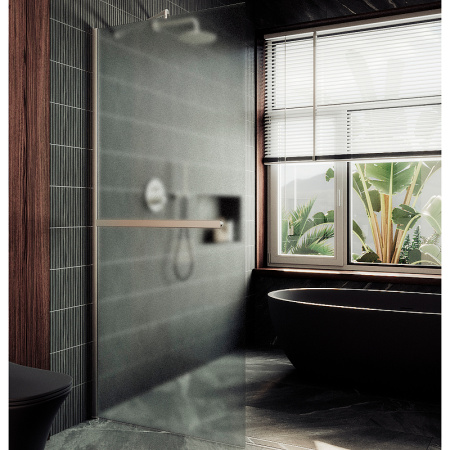 Душевая перегородка Maybah Glass MGD-725-5ш 69х195 стекло тонированное профиль хром матовый