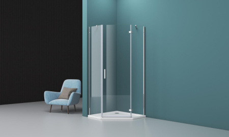 Душевой уголок BelBagno KRAFT P-1-90-C-Cr-R стекло прозрачное 6 мм