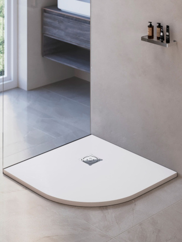 Душевой поддон из искусственного камня RGW Stone Tray (Стоун Трей) 16153099-01 90х90 белый без ножек - фото 4