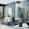 Душевая шторка на ванну Maybah Glass MGV-615-3 60х140 стекло тонированное профиль золото ориентация универсальная