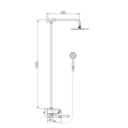 Душевая стойка RavSlezak Murray MU253.5/4KB настенная цвет белый/хром