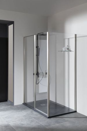 Душевой уголок Allen Brau Priority 3.31038.BA + 3.31044.BA 160х90 стекло прозрачное профиль серебро без поддона