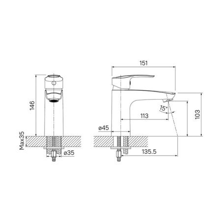 Смеситель IDDIS Ray RAYSB00i01 на раковину хром