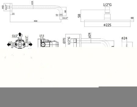 Душевая система Paffoni Light KITLIQ019CR139 встраиваемая в стену цвет хром с термостатом