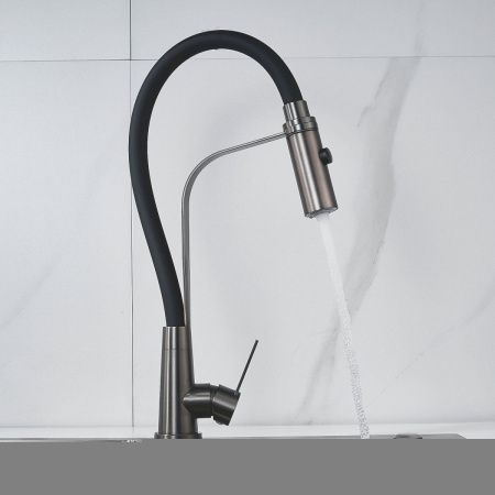 Смеситель для кухни Shevanik S943T-3 на мойку оружейная сталь