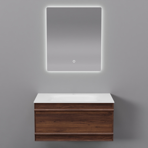 Тумба с раковиной+зеркало ArtDecco Bridget (Бриджит) ABR08W22S1M0 80x45x40 подвесная цвет черный орех - фото 5