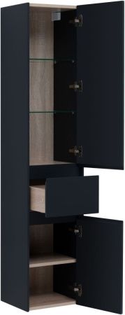 Шкаф-пенал Aquanet Бруклин 00310138 40х160 подвесной цвет черный