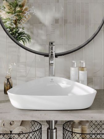 Раковина из сантехнического фарфора Orange B07-500W 50х40 накладная цвет белый