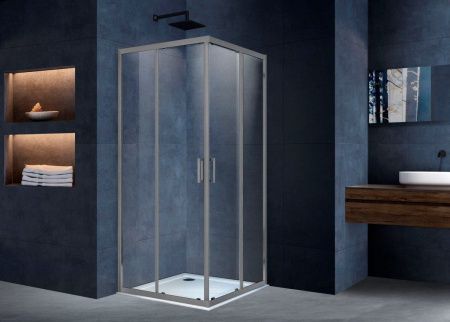 Душевой уголок Vincea Alpha VSS-3AL900CLGM 90х90 стекло прозрачное профиль вороненая сталь без поддона