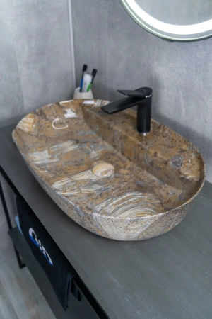 Раковина керамическая Gid Lago 54471 60х40 накладная цвет многоцветный 1 отверстие под смеситель