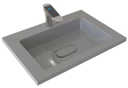 Раковина из искусственного камня Uperwood Modul 29110201339 60х50 полувстраиваемая цвет серый