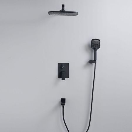 Душевая система Shevanik S4035H встраиваемая в стену цвет черный