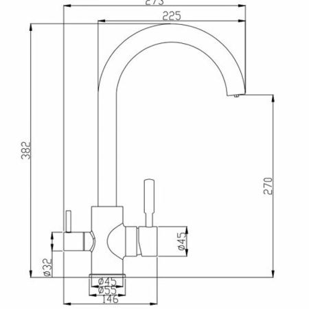 Смеситель для кухни Fashun A4397 на мойку хром