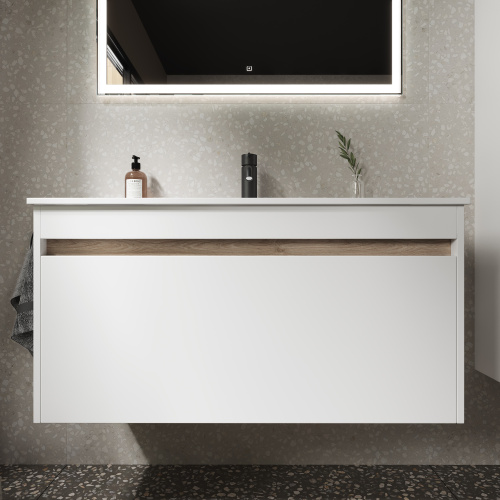 Тумба под раковину Sancos Smart SM100W 99х45х50 настенная - фото 4
