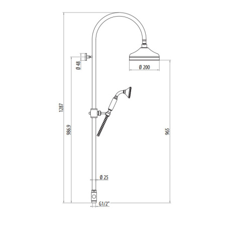 Душевая стойка Gattoni Programma doccia 4293/PDV0 настенная бронза