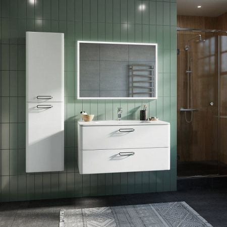 Тумба с раковиной Iddis Brick BRI10W1i95K 100х50 подвесная цвет белый