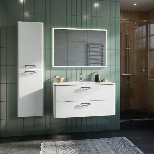 Тумба с раковиной IDDIS Brick BRI10W1i95K 100х47х50 подвесная цвет белый - фото 2