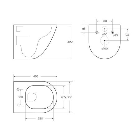 Чаша унитаза подвесная BelBagno AMANDA BB051CH-TOR-FC цвет белый без сиденья безободковая смыв торнадо