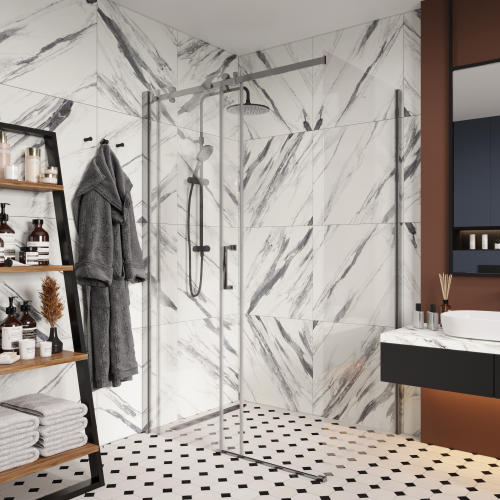 Душевой уголок Cerutti SPA CEZA'S120 120х90 стекло прозрачное профиль хром глянцевый - фото 5
