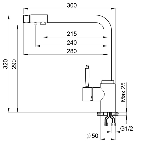 Смеситель для кухни Granula 2301, ГРАФИТ на мойку графит - фото 3