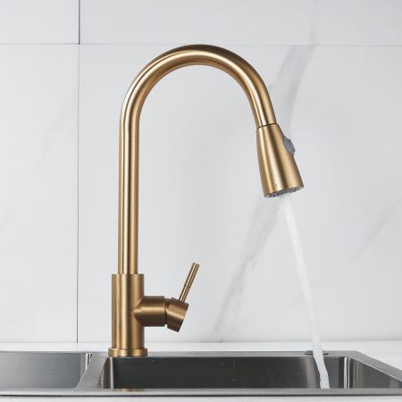 Смеситель для кухни Raffine F213G на мойку золото