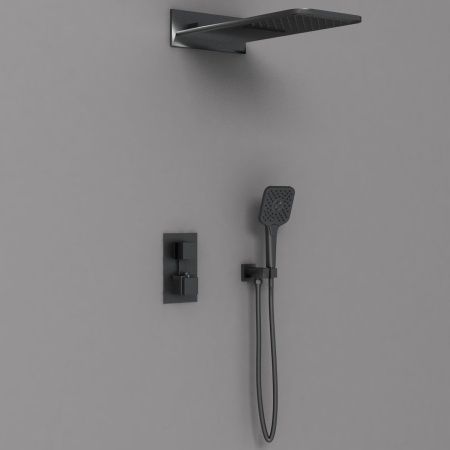 Душевая система Vincea VSFW-103TMB встраиваемая в стену цвет черный с термостатом