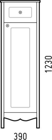 Шкаф-пенал Corozo Блюз SD-00000031 40х120 напольный цвет белый