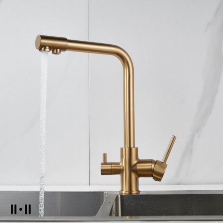 Смеситель для кухни Shevanik S328G на мойку золото