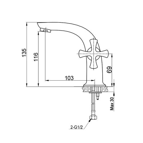 Смеситель Raiber Logis R3301 на раковину хром - фото 3