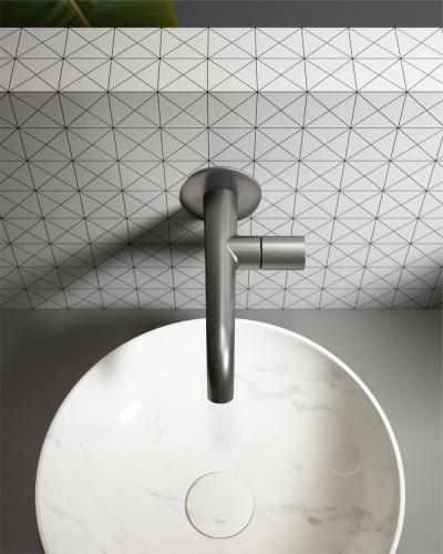 Смеситель для раковины AltroBagno Bilancia AltroBagnoBilancia010803GM встраиваемый в стену оружейная сталь - фото 3