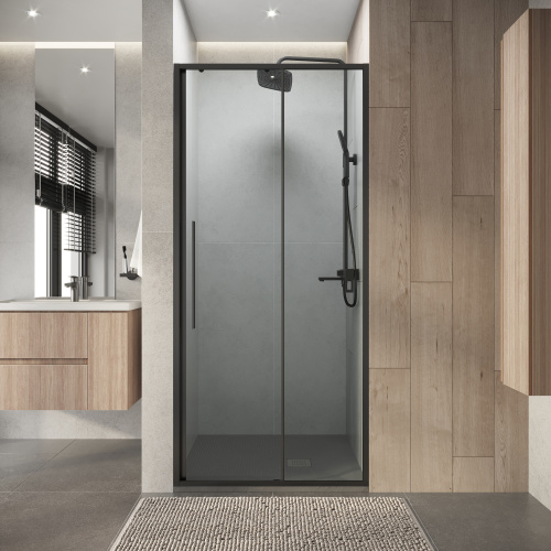 Душевая дверь Niagara Nova NG-34-10AGR 100х195 стекло прозрачное профиль графит матовый - фото 4