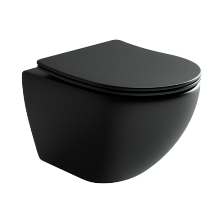 Унитаз подвесной Ceramica Nova METROPOL CN4002MB черный с сиденьем микролифт безободковый душевой смыв