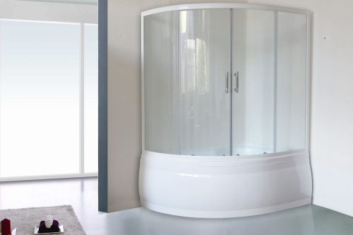 Душевая шторка на ванну Royal Bath ALPINE RB150ALP-T 150х150 стекло прозрачное профиль белый - фото 2