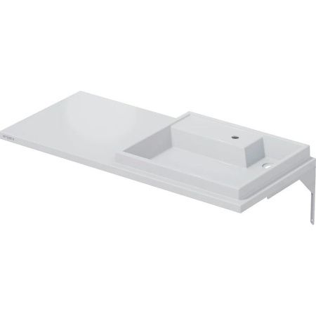 Раковина из искусственного камня СанТа Юпитер 900136 130х50 над стиральной машиной цвет белый 1 отверстие под смеситель