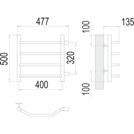 Полотенцесушитель водяной Terminus 4670078530042 50х50 хром